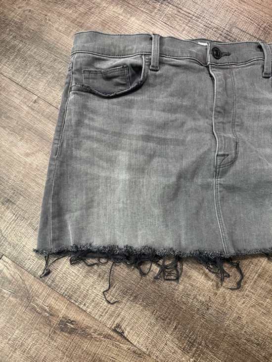 Hudson Jeans Black Washed Denim Mini Skirt with Raw Hem